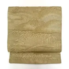 袋帯 正絹 昼夜帯 花菱 亀甲 菱 シルバー 吉祥文様 六通柄 ゴールド 金糸