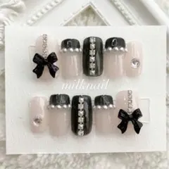 ネイルチップオーダー 量産型 フレンチガーリー ワンホン サブカル 地雷 韓国