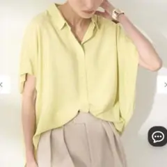 アメリカンホリック タックフレンチスリーブシャツ 半袖 ブラウス シャツ 着痩せ