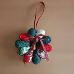 クリスマス リース オーナメント 布製 鈴付き