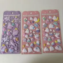 アニマルぷくぷくキャンディーシール おばけ ユニコーン3枚 セット