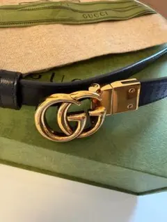 GUCCI リバーシブル スリムベルト5cm ピンク＆ブラック ダブルGのサムネイル