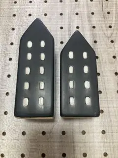 家型 陶器 塩・胡椒入れセット 黒 インテリア