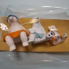 値下げ】どうぶつサウナ ホッキョクグマ 親子 家族 フィギュア 3体セット