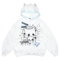 ACDCRAG ANGEL PUNK 天使界隈 パーカー 水色 白 フリル 猫耳のサムネイル