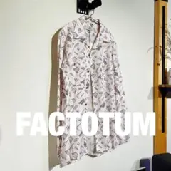 未使用タグ付き FACTOTUM 総柄 オープンカラーシャツ リヨセル