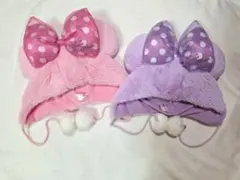 ミニー　ファンキャップ　リボン　ピンク　紫　ペア　パルパルーザ　ディズニー