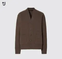 ユニクロ +J プレミアムラムVネックカーディガン（長袖） ダークブラウン