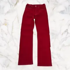ティンカーベルジュニア 赤パンツ ストレート カラーデニム風 160のサムネイル