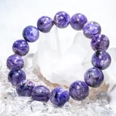 高品質。シルキーマーブルシラー。チャロアイト ブレスレット 11mm
