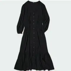 UNIQLO ユニクロ Vネックフレアワンピース Sサイズ