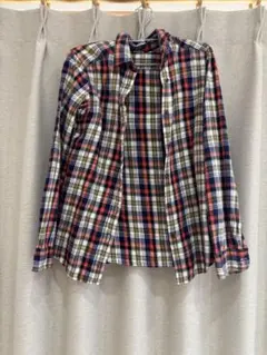 【UNIQLO】ユニクロ チェック柄 長袖 フランネルシャツ レディース M