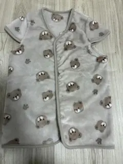 クマ柄あったかスリーパー 33×50cm グレージュ