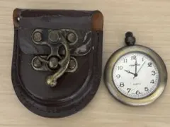 vitaroso クォーツ懐中時計 レザーケース付き