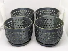 植木鉢 4個セット穴あきデザイン