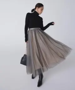 anuans シアーボリュームチュールスカート