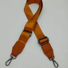 ショルダーストラップ　ショルダーベルト　太め　ナイロン　レザー　茶　シルバー