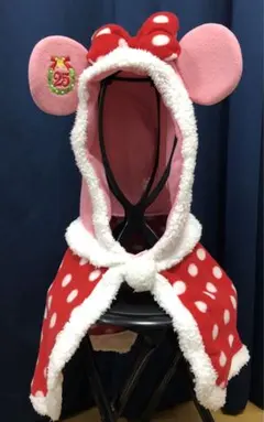 処分　ミニー　25周年　クリスマス　ファンキャップ　マント　被り物