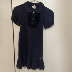 JILLSTUART ネイビー フリル付きワンピース