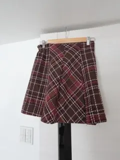 チェック柄 フレアスカート　L アベイル
