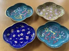 中国　七宝焼　小皿セット　銅製