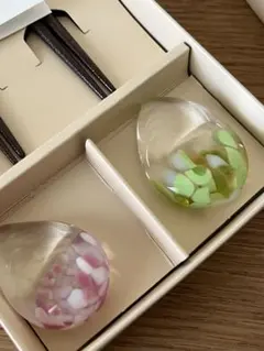 【最終価格】津軽びいどろ　季節の箸置きセット　箸　箸置き　しずく　ガラス　桜