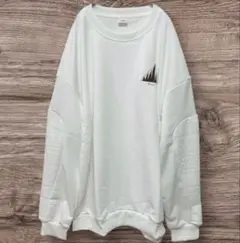 超ビッグサイズ 刺繍 スウェット 白 3XLトレーナー スウェット ホワイト