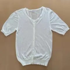 UNIQLO 半袖カーディガン S ホワイト