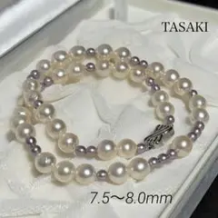 TASAKI タサキ 真珠 パール ネックレス 8.0mm リボン シルバー金具