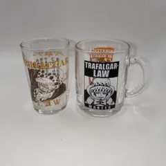 ONE PIECE トラファルガー・ロー ベポ ガラスコップ マグカップ 2種