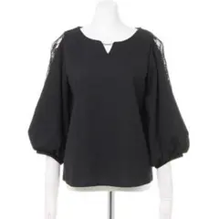 INGNI(イング) ピン付袖割れレース／トップス7分袖 ブラック