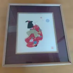 ガラス額縁入り 和服着物幼子押絵 - メルカリ