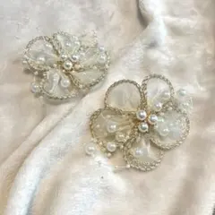 花飾りヘアピン 2個セット