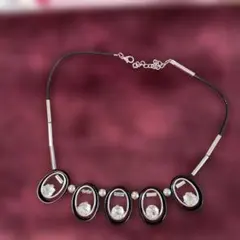 ブラック シルバー チョーカー