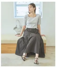 【新品未使用】mysty woman ランダムシャーリングロングスカート