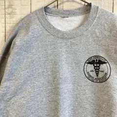 USA 古着　長袖　スウェット 裏起毛　プリント　アメカジ ゆるだぼ
