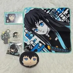鬼滅の刃 時透無一郎 キャラクターグッズセット ハンカチ ぬいぐるみキーホルダー