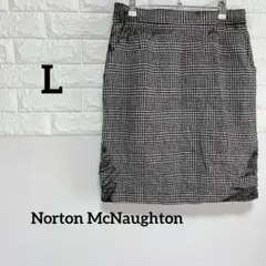 【Norton McNaughton 】Lチェック柄タイトスカート 黒白