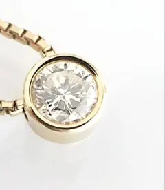 K18ダイヤモンド大粒 ネックレス18金 0.36カラット トップ