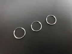 新品 シルバーフープピアス ３点