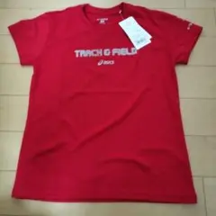 未使用　M レディース　asics 赤　タグ付き　アシックス　 半袖Tシャツ