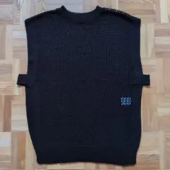 JEANASIS ブラックメッシュニットベスト