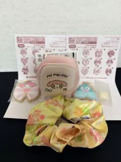 サンリオ　クッキーチャームコット　マイメロディ　ハンギョドン　ポーチ　シュシュ