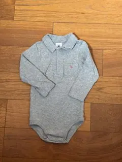PETIT BATEAU プチバトー 襟付きボディスーツ12m 74cm グレー