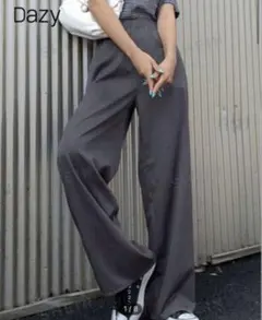 シーインDazy ダークグレー ワイドパンツS