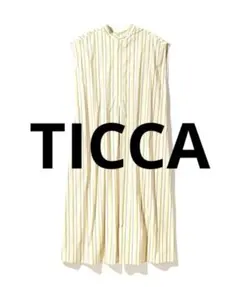 TICCA リネン100% スクエアビッグシャツワンピース F 日本製 極美品