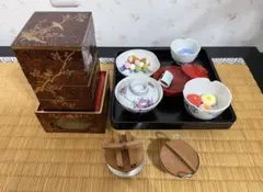 ブ*ズ様 昭和初期＊ひな祭り 重箱　和菓子　陶器・木製器＊雛人形＊お雛様＊昭和レ