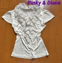 Pinky & Dianne 白いフリル半袖トップス/ ブラウス 38のサムネイル