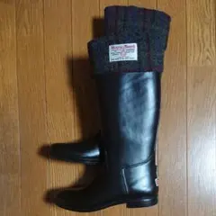 【美品】harristweed ハリスツイード ロングブーツ レインブーツのサムネイル