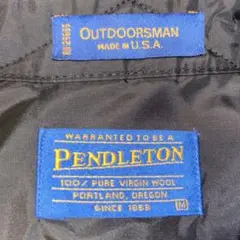 USED PENDLETON BLOCK CHECK WOOL SHIRTS M